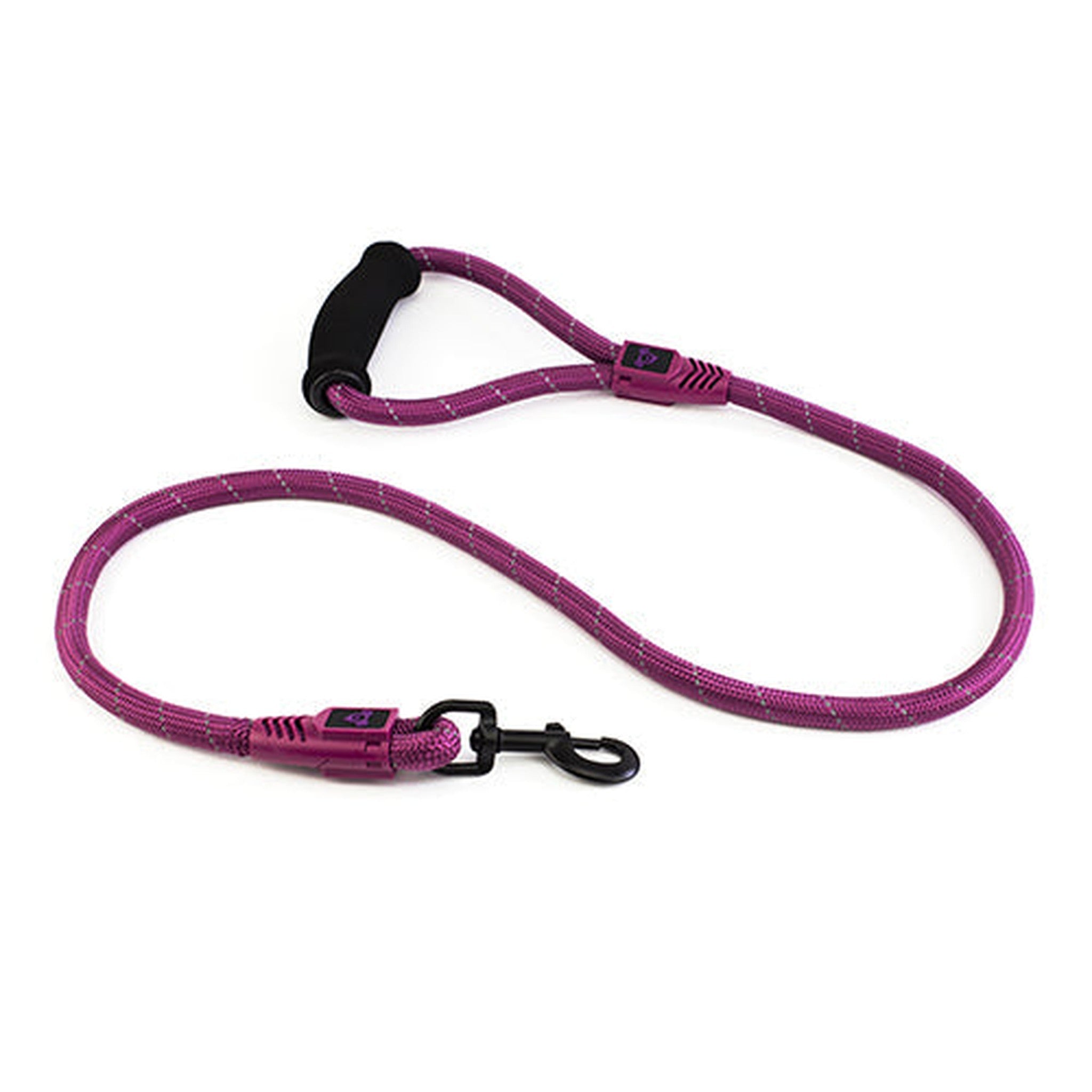 Reflective Rope Dog Lead with Foam Handle Animal Accessories Bainbridge Pty Ltd 13mm x 120cm Purple