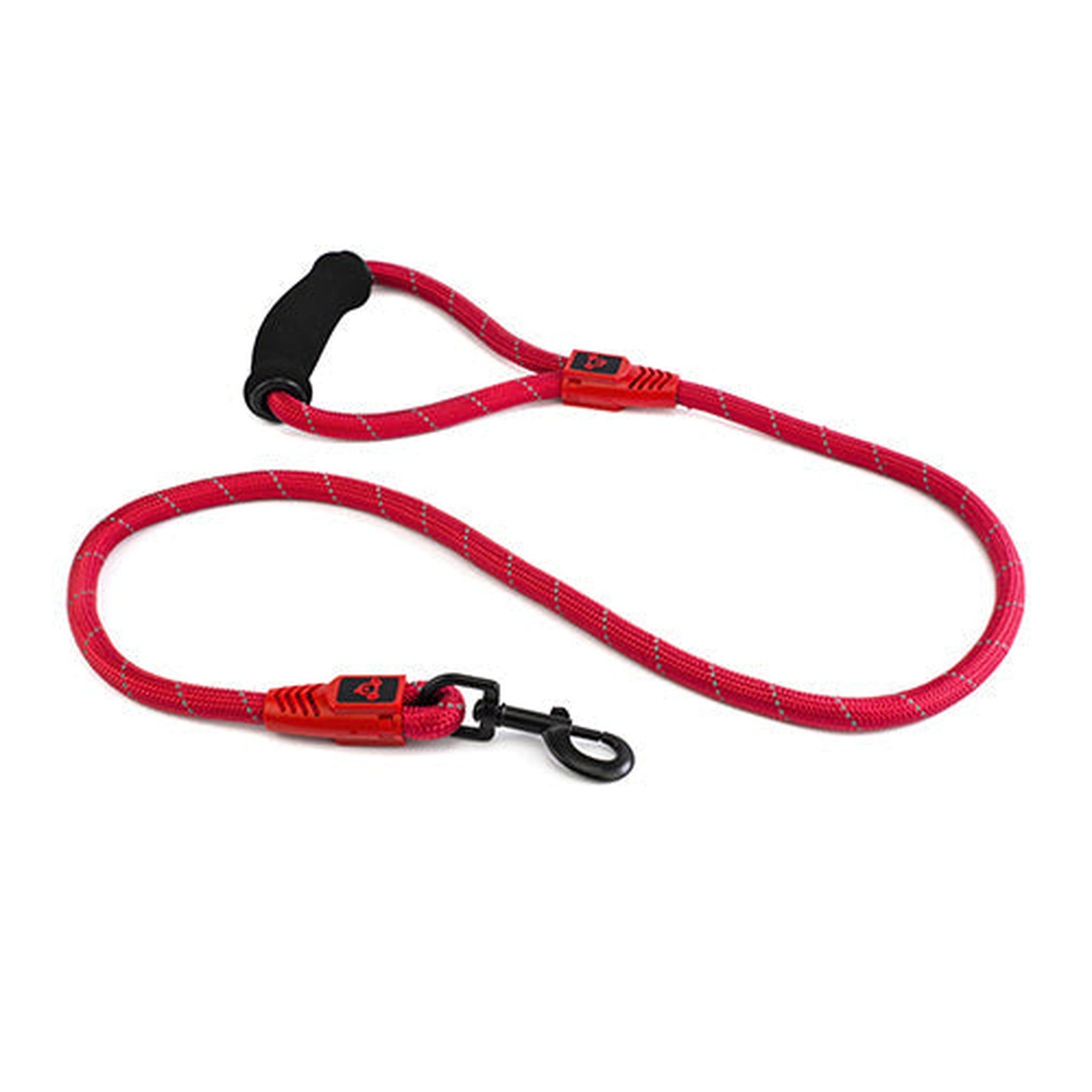 Reflective Rope Dog Lead with Foam Handle Animal Accessories Bainbridge Pty Ltd 13mm x 120cm Red
