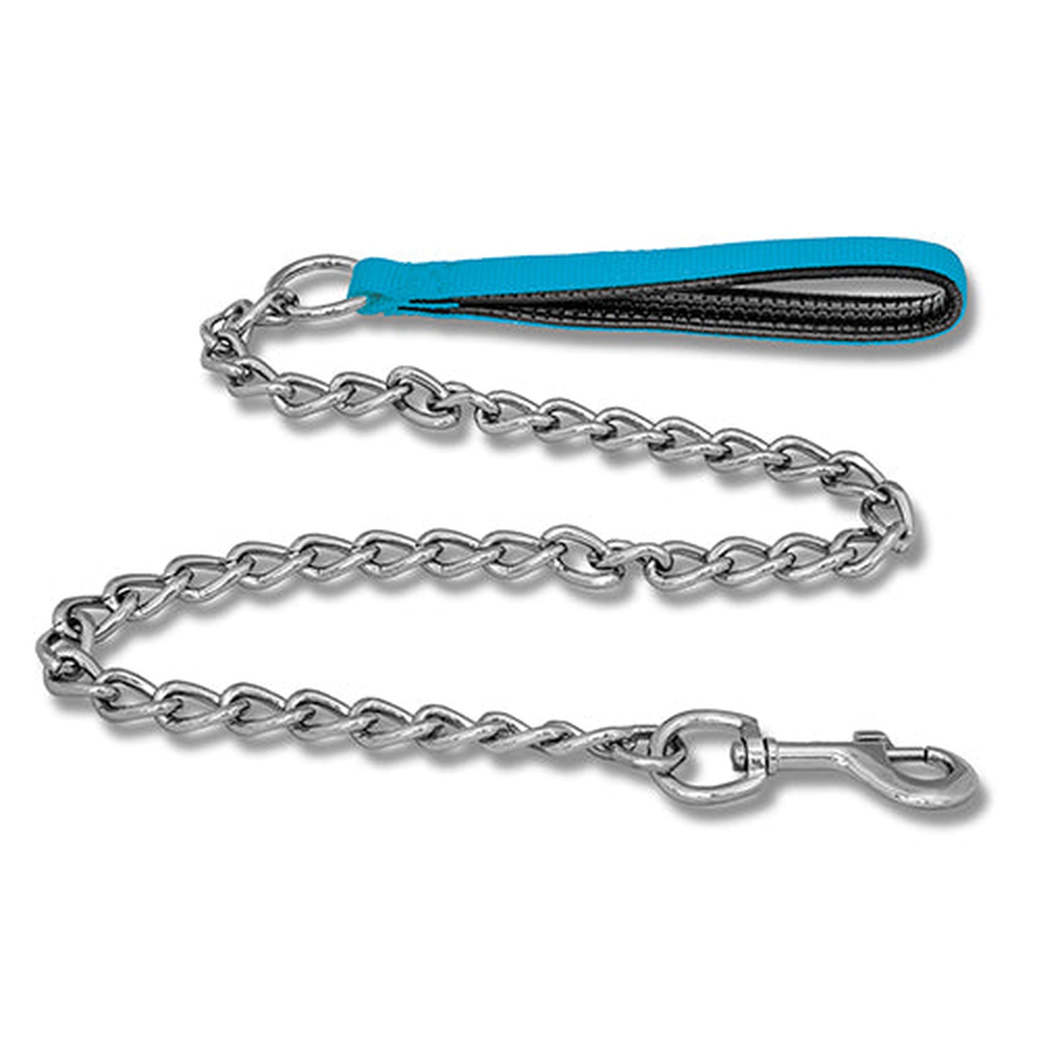 Dog Chain Lead with Padded Handle Animal Accessories Bainbridge Pty Ltd 3mm Aqua