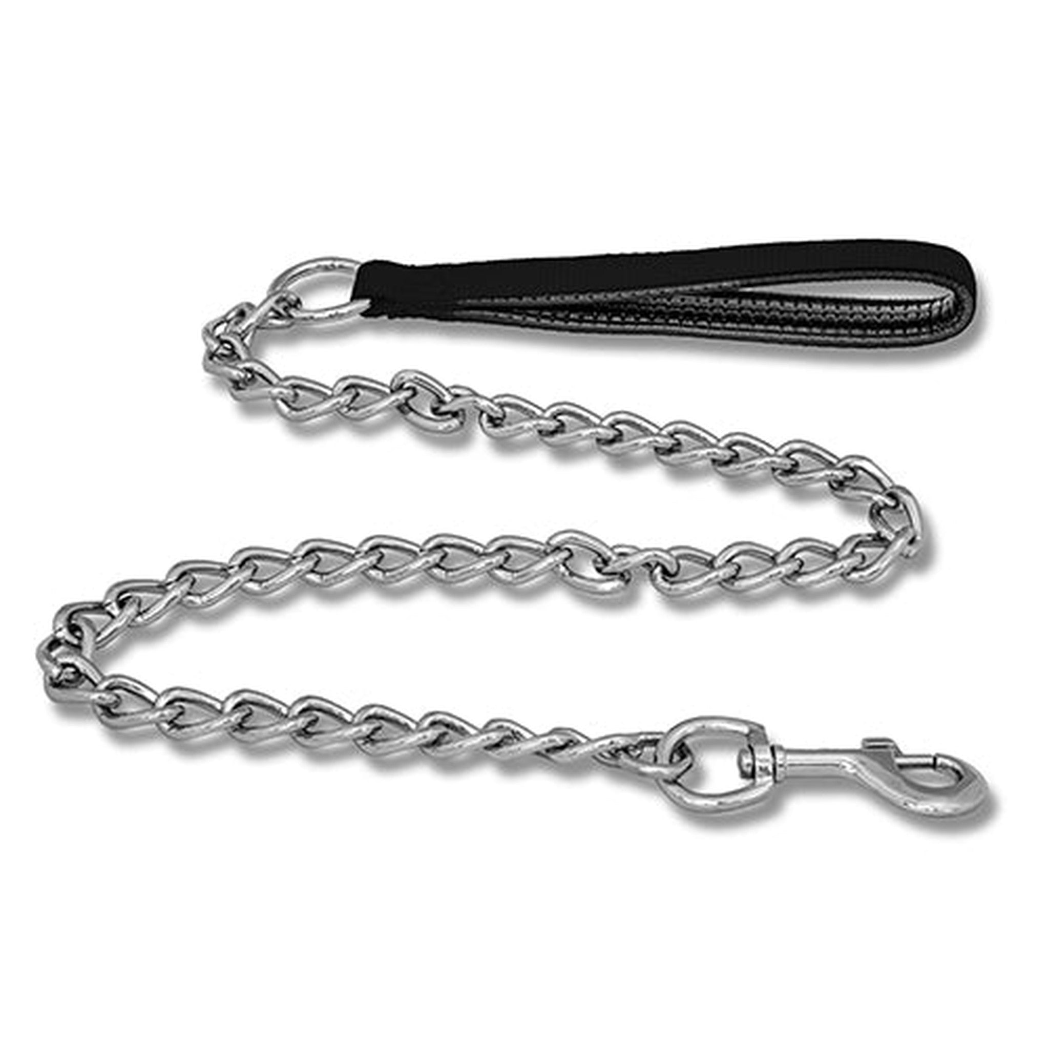Dog Chain Lead with Padded Handle Animal Accessories Bainbridge Pty Ltd 4mm Black