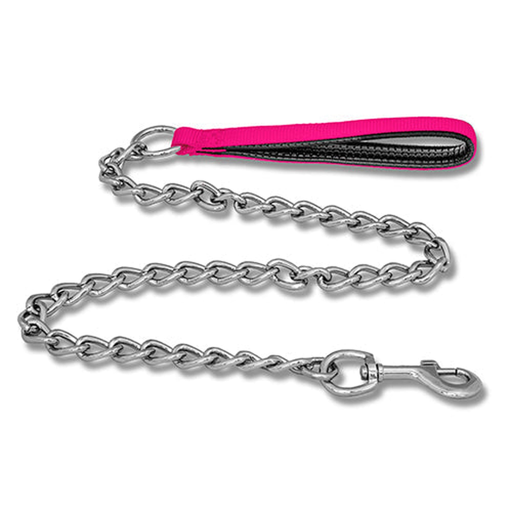 Dog Chain Lead with Padded Handle Animal Accessories Bainbridge Pty Ltd 4mm Pink