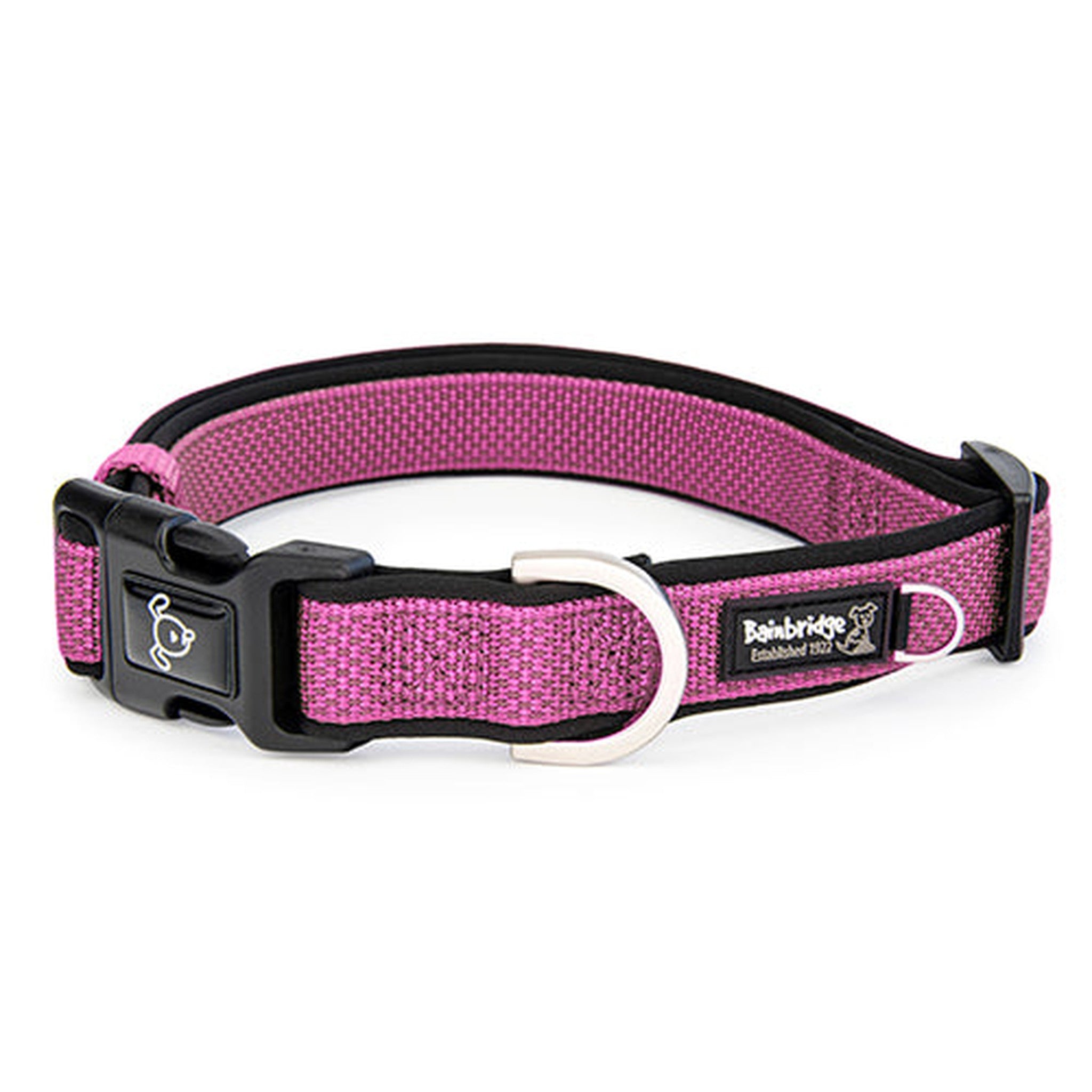 Premium Sport Dog Collar with Neoprene Animal Accessories Bainbridge XL Pink 