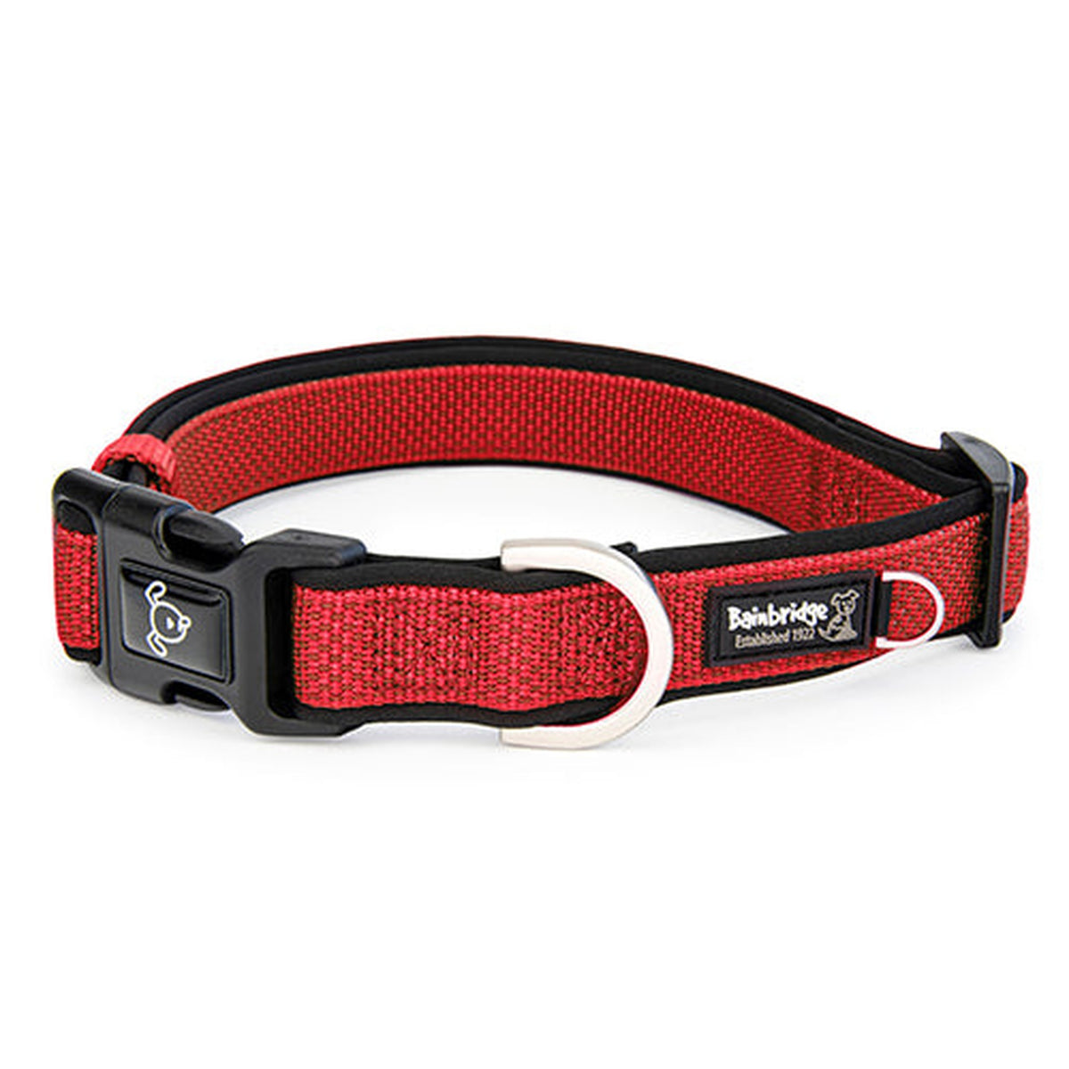 Premium Sport Dog Collar with Neoprene Animal Accessories Bainbridge XL Red 