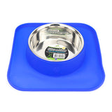 Stainless Steel Bowl with Silicon Diner Mat Animal Accessories Bainbridge Pty Ltd 540ml Blue