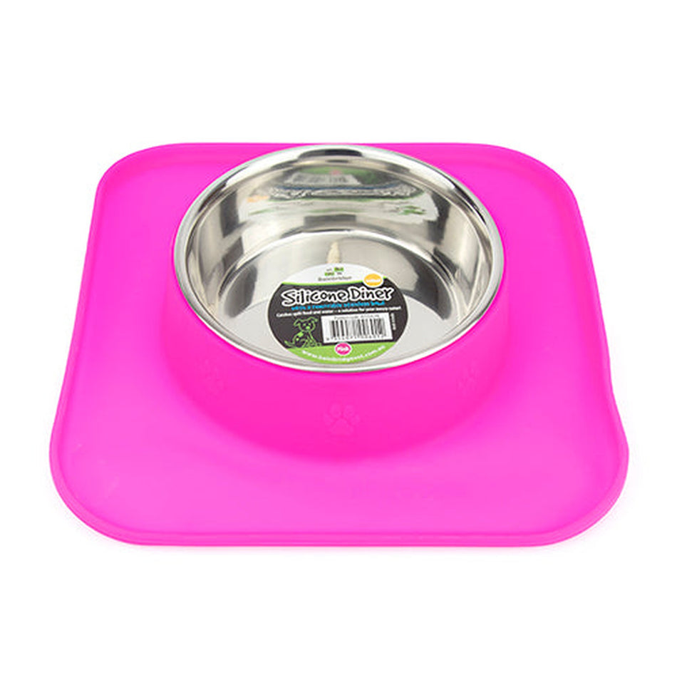 Stainless Steel Bowl with Silicon Diner Mat Animal Accessories Bainbridge Pty Ltd