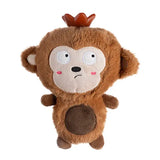 Plush monkey toy with a crown on a white background