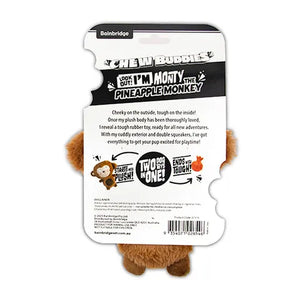 Plush toy with packaging featuring text and branding