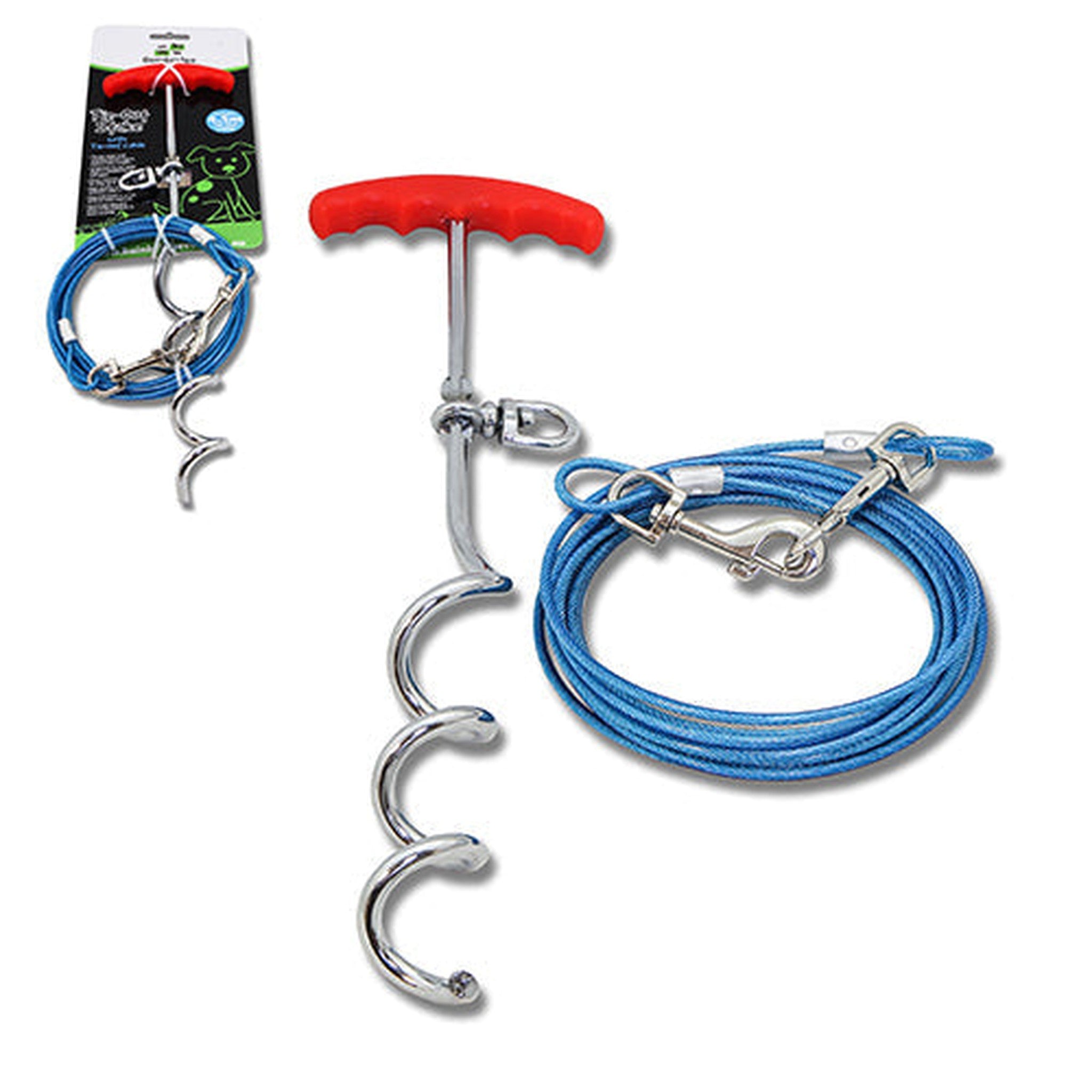 Tie Out Stake with Tie Out Cable Animal Accessories Bainbridge Pty Ltd 4.5m