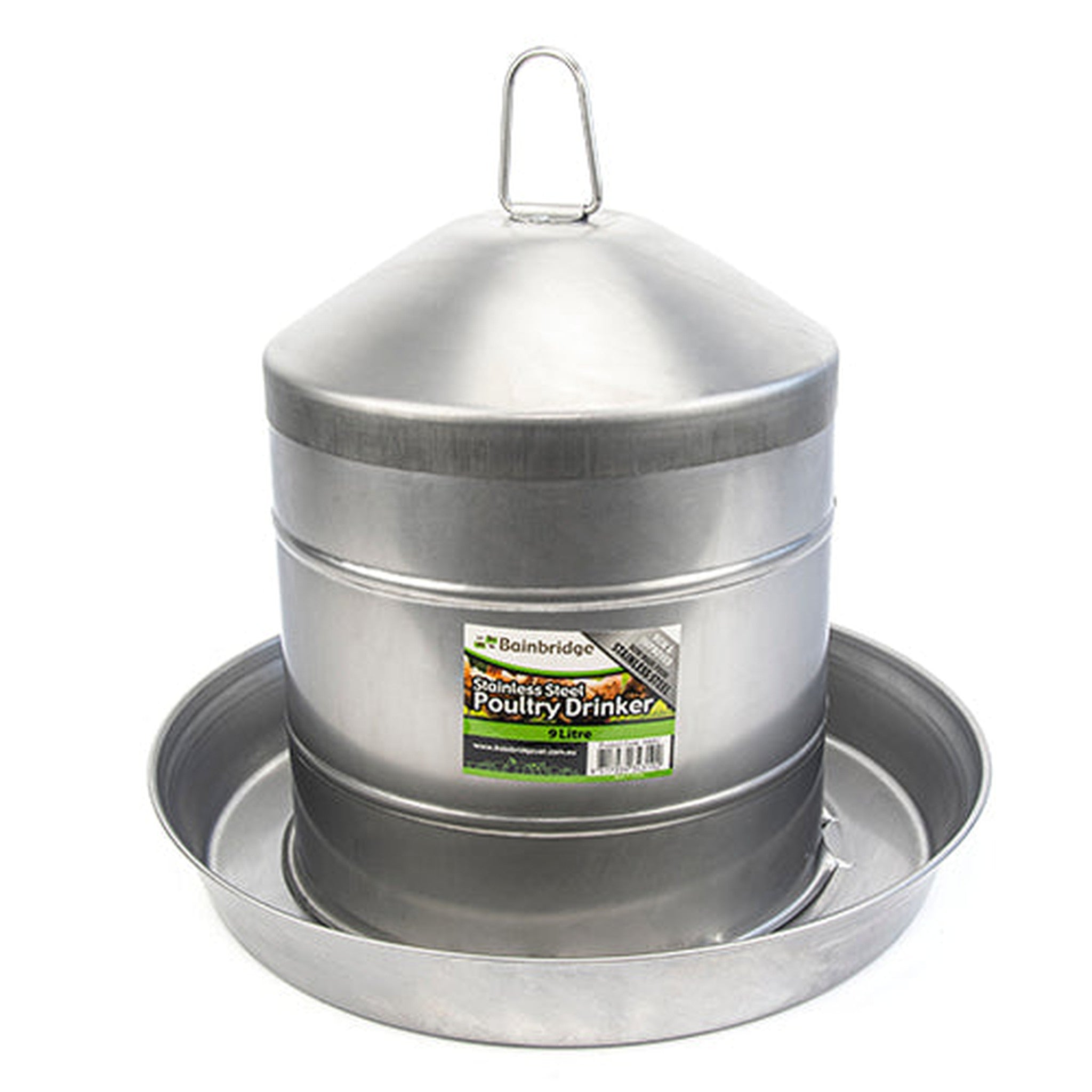 SS Poultry Drinker Animal Accessories Bainbridge Pty Ltd 9L