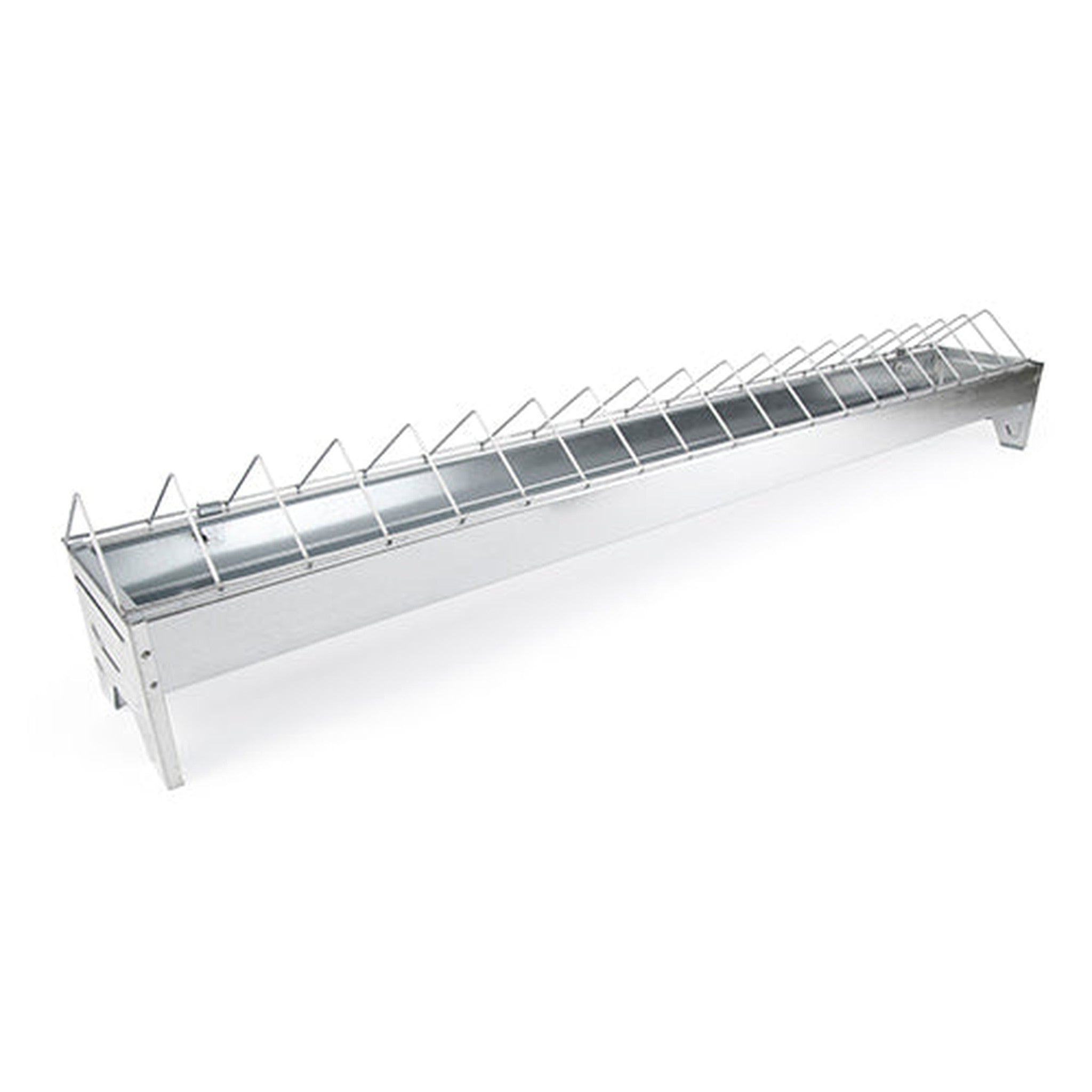 Galvanised Feeding Trough Chickens Animal Accessories Bainbridge Pty Ltd 100cm