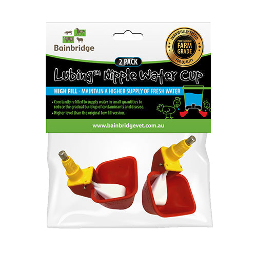 Nipple Water Cup Lubing High Fill (Display Pack w Hang Card) Animal Accessories Bainbridge Pty Ltd 2 Pack