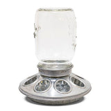 Galvanised Chick Feeder with Glass Mason Jar 1kg