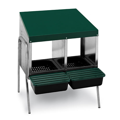 Nesting Box Metal Rollaway Battery Single Row, Single Sided with Legs Animal Accessories Bainbridge Pty Ltd 2 Hole