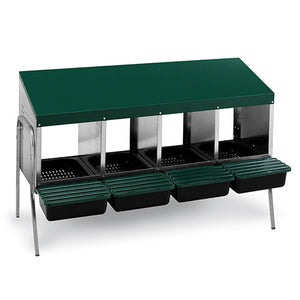 Nesting Box Metal Rollaway Battery Single Row, Single Sided with Legs Animal Accessories Bainbridge Pty Ltd 4 Hole