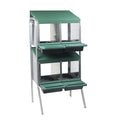 Nesting Box Metal Rollaway Battery Hole Double Row, Single Sided with Legs