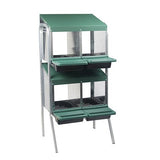 Nesting Box Metal Rollaway Battery Hole Double Row, Single Sided with Legs