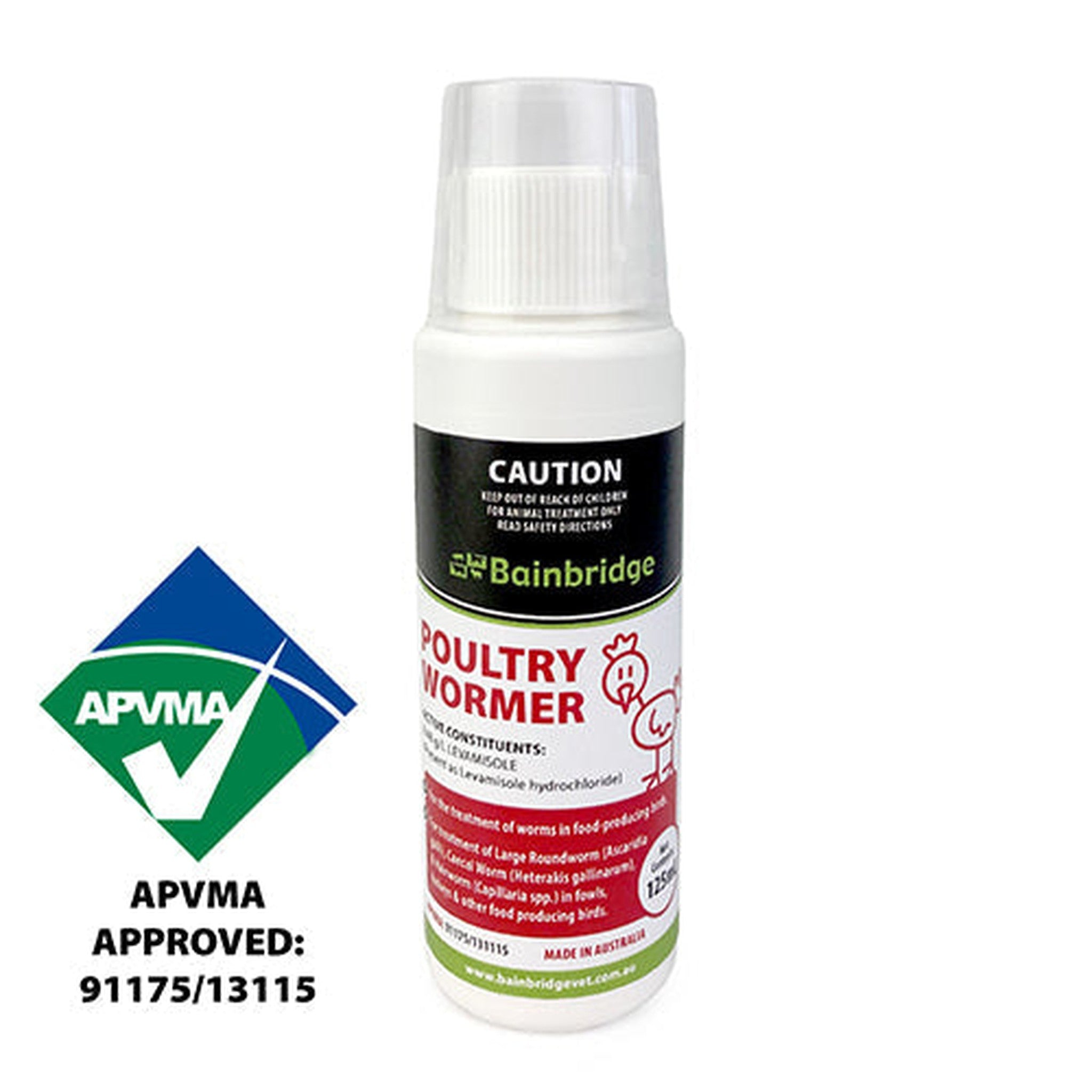 Poultry Wormer Animal Health Bainbridge Pty Ltd 125ml