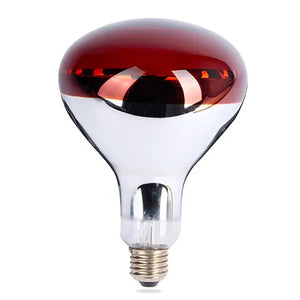 red infrared spot globe bulb on a white background