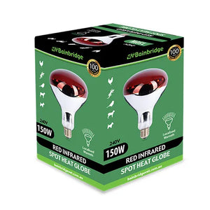 Box of Bainbridge 150W Red Infrared Spot Heat Globe on a white background