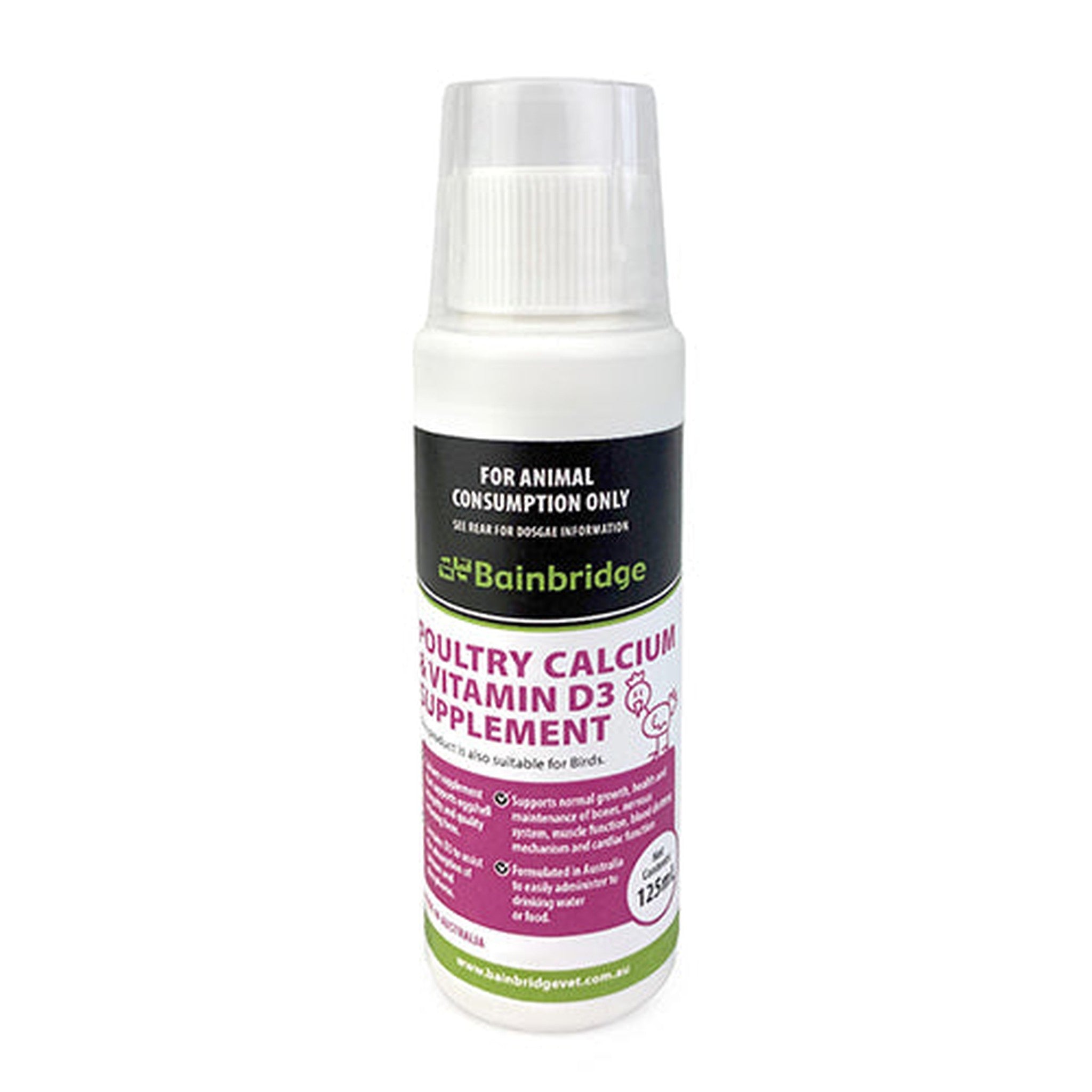 Poultry Calcium Supplement Supplementation Bainbridge Pty Ltd 125ml