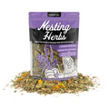 Packaging of Nesting Herbs with dried herbs on a white background