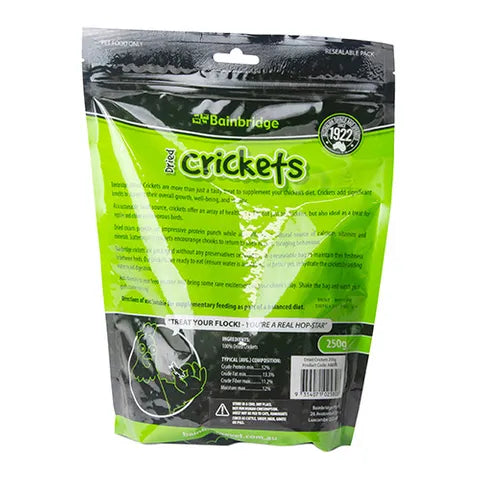 Packaging of Bainbridge Crickets on a white background