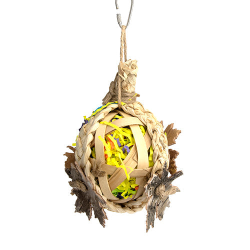 Bird Toy - Naturals - Foraging Ball With Leaves Animal Accessories Bainbridge Default Title  