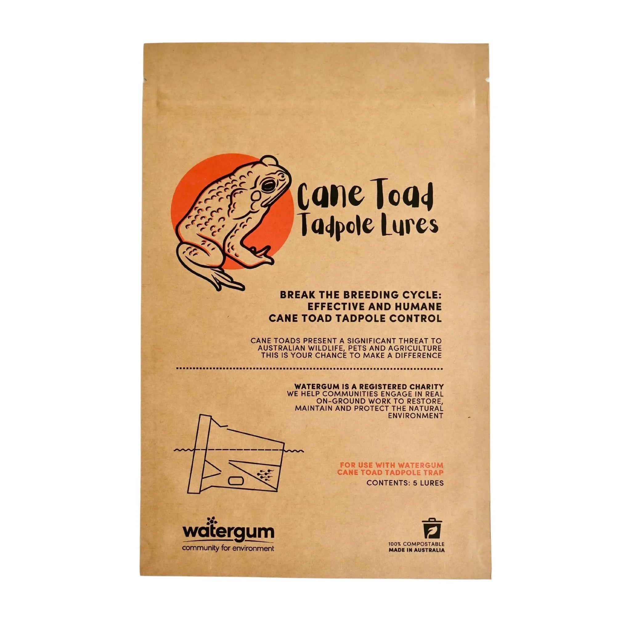 Cane Toad Tadpole Trap Lures 5pk Animal Accessories Watergum Community