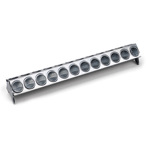 Galvanised Feed Trough with Holes Chicks - 24 Hole Animal Accessories Bainbridge Pty Ltd Default Title