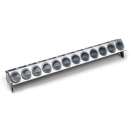 Galvanised Feed Trough with Holes Chicks - 24 Hole Animal Accessories Bainbridge Pty Ltd Default Title