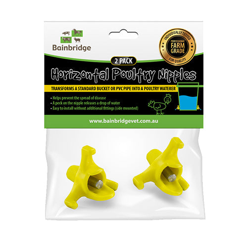 Horizontal Nipple (Display Pack with Hang Card) Animal Accessories Bainbridge 2 Pack  