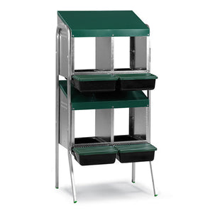 Nesting Box Metal Rollaway Battery Double Row, Single Sided with Legs Animal Accessories Bainbridge Pty Ltd 4 Hole