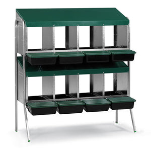 Nesting Box Metal Rollaway Battery Double Row, Single Sided with Legs Animal Accessories Bainbridge Pty Ltd 8 Hole