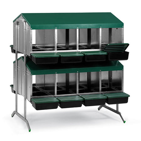 Nesting Box Metal Rollaway Battery Double Row, Double Sided with Legs Animal Accessories Bainbridge Pty Ltd 16 Hole