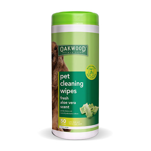 Oakwood Pet Cleaning Wipes Animal Accessories Bainbridge 50 Pack  