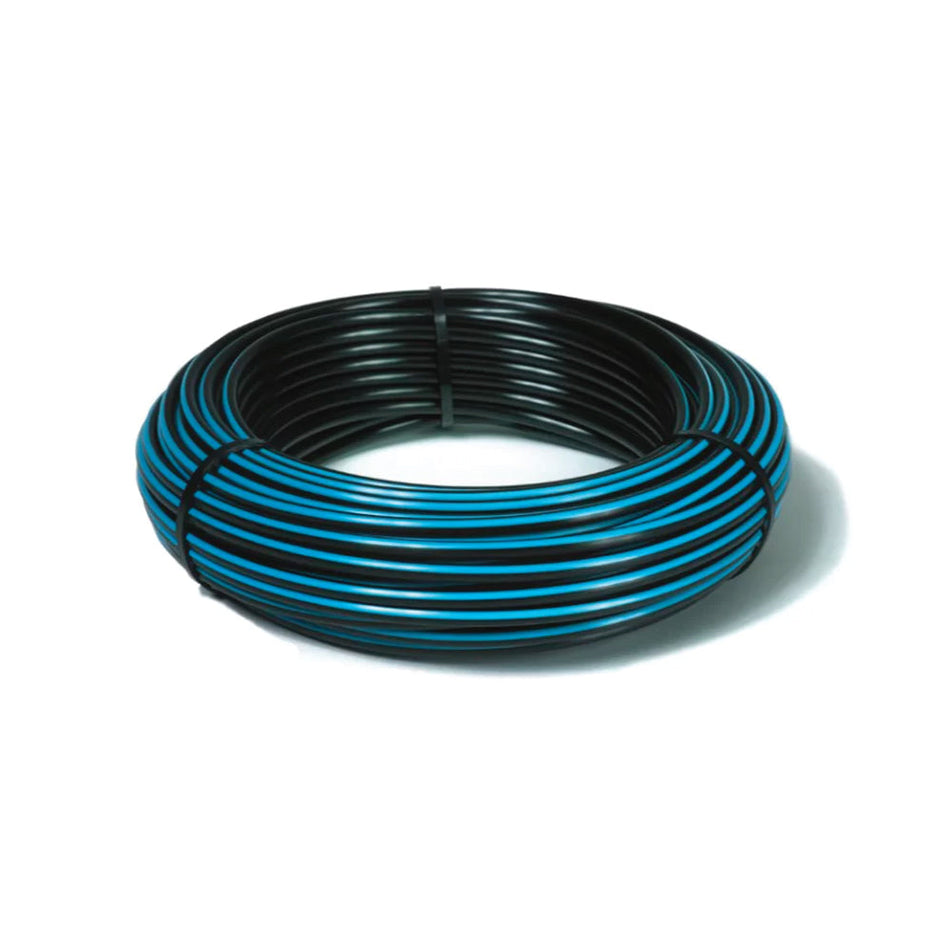 40mm Cream Stripe Poly Pipe Poly Pipe Elsam Pipe Systems Pty Ltd PN16 6m
