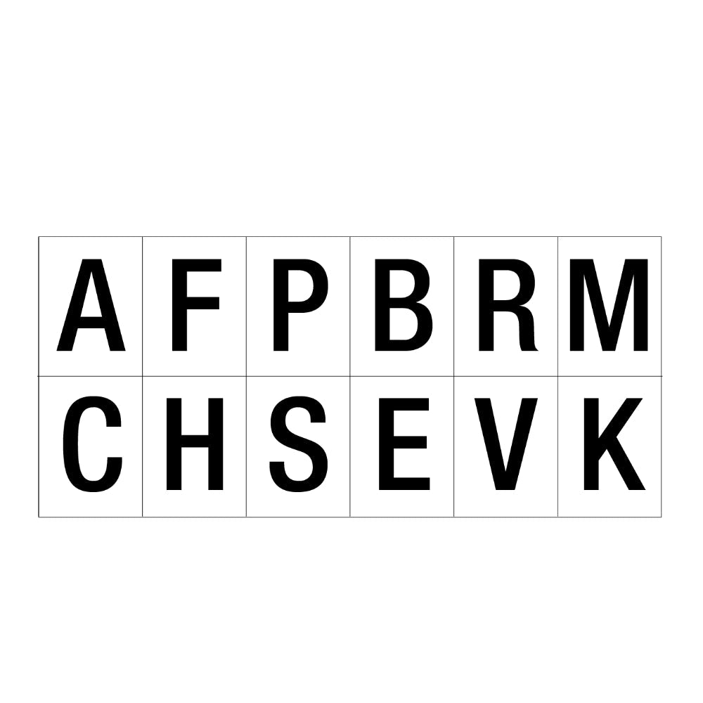 17914 - Animal Accessories - Arena Marker Letter Set "AFPBRMCHSEVK" - 12 - Austral Ag