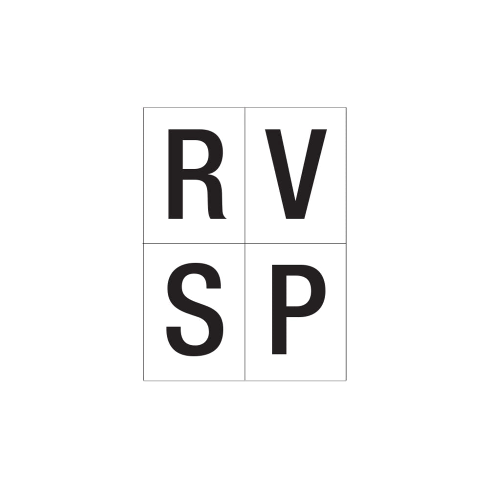17887 - Animal Accessories - Arena Marker Letter Set "RSVP" - 250mm - Austral Ag