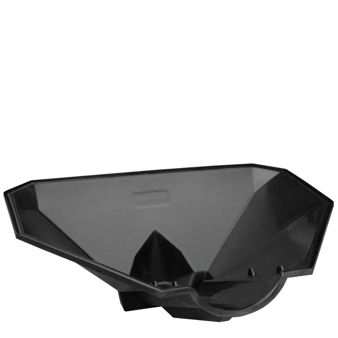 Black plastic auger on a white background
