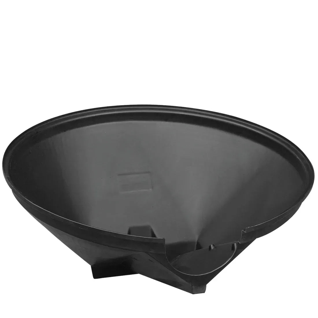 Black plastic round auger on a white background