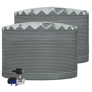 2 x 27,000L Rainwater Tanks + Pump Stormedge Blue (Blue Ridge™) RapidPlas Product from Austral Ag
