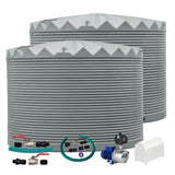 2 x 22,500L Rainwater Tanks + Pump + Pump Cover + Joiner Kit + Connection Kit