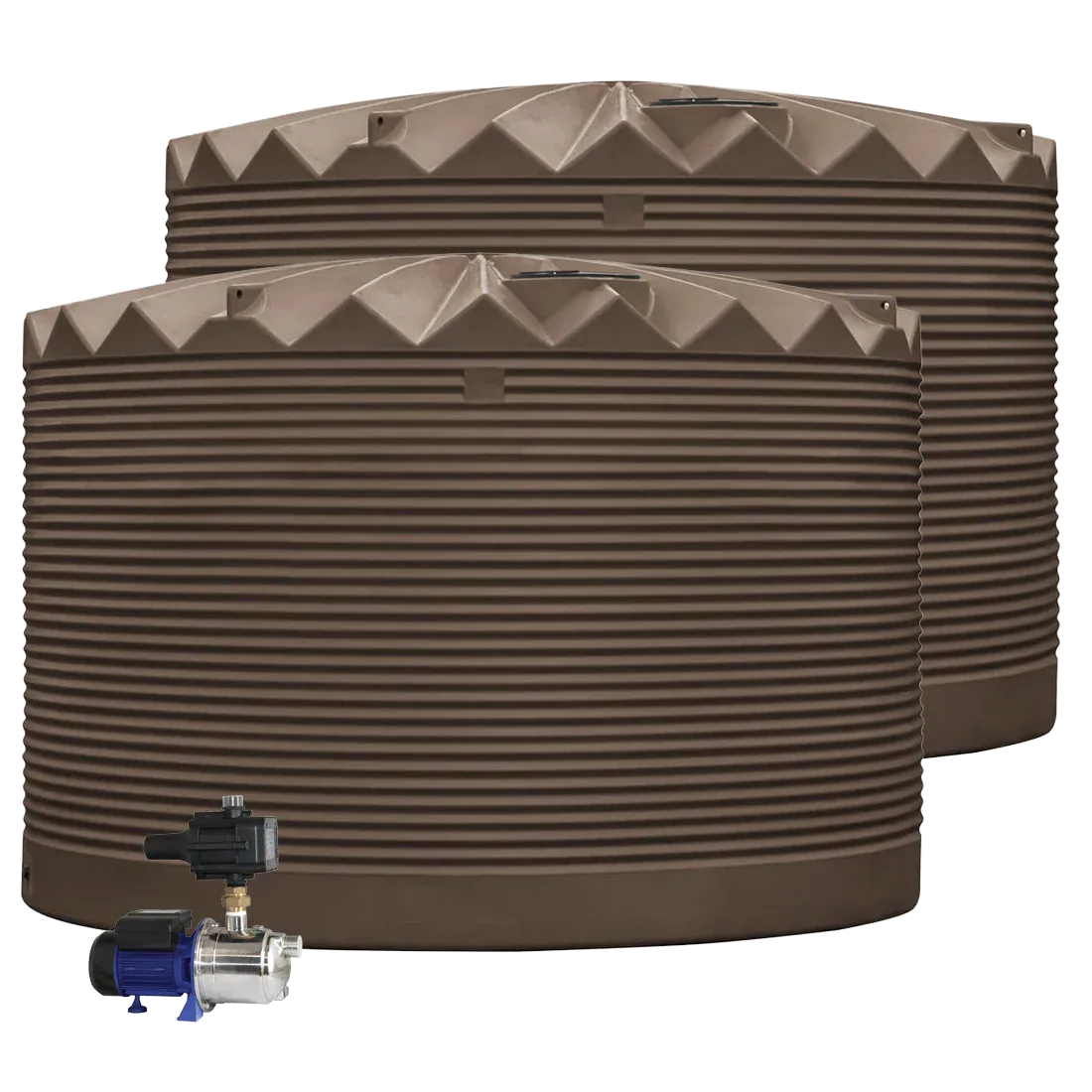 2 x 27,000L Rainwater Tanks + Pump Smooth Cream (Classic Cream™) RapidPlas Product from Austral Ag