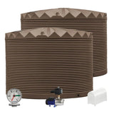 2 x 22,500L Rainwater Tanks + Pump + Pump Cover + Dial Gauge