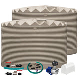2 x 27,000L Rainwater Tanks + Pump + Pump Cover + Joiner Kit + Connection Kit