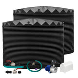 2 x 22,500L Rainwater Tanks + Pump + Pump Cover + Joiner Kit + Connection Kit