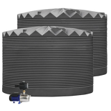 2 x 27,000L Rainwater Tanks + Pump Monument® (Charcoal) RapidPlas Product from Austral Ag