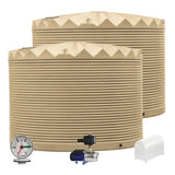 2 x 22,500L Rainwater Tanks + Pump + Pump Cover + Dial Gauge