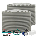 2 x 22,500L Rainwater Tanks + Pump + Pump Cover + Joiner Kit + Connection Kit
