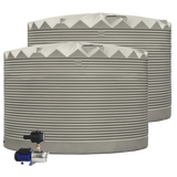 2 x 27,000L Rainwater Tanks + Pump Metal Grey (Ironstone™) RapidPlas Product from Austral Ag